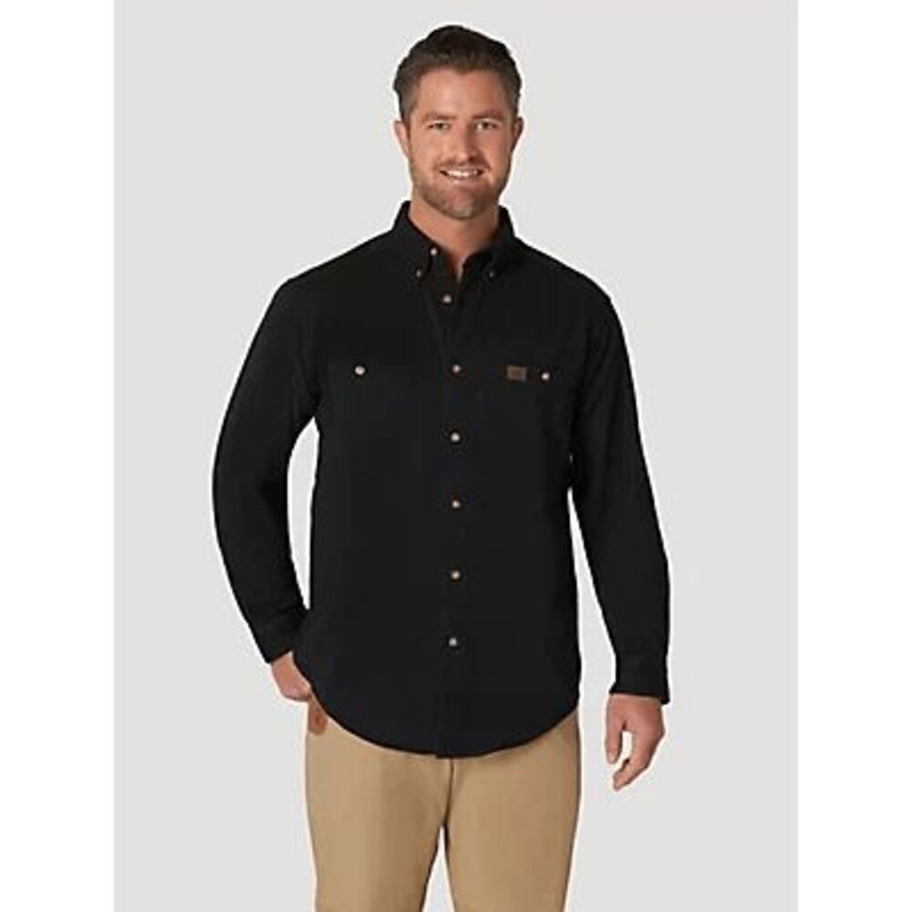 Wrangler® RIGGS Size 3XT Workwear® Long Sleeve Button Down Solid Twill Work Shir